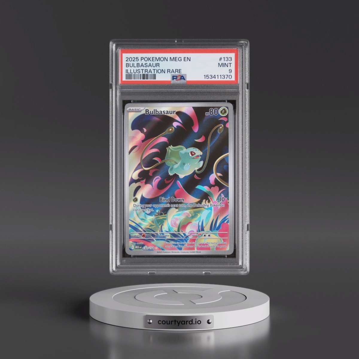 2025 Pokémon Meg EN-Mega Evolution #133 Bulbasaur - Illustration Rare (PSA 9 MINT)