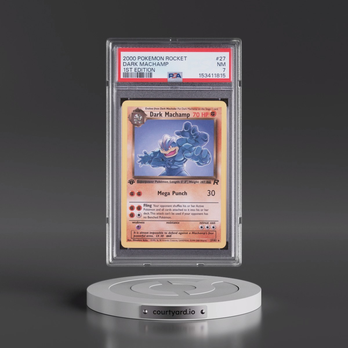 2000 Pokémon Rocket #27 Dark Machamp - 1st Edition (PSA 7 NM)