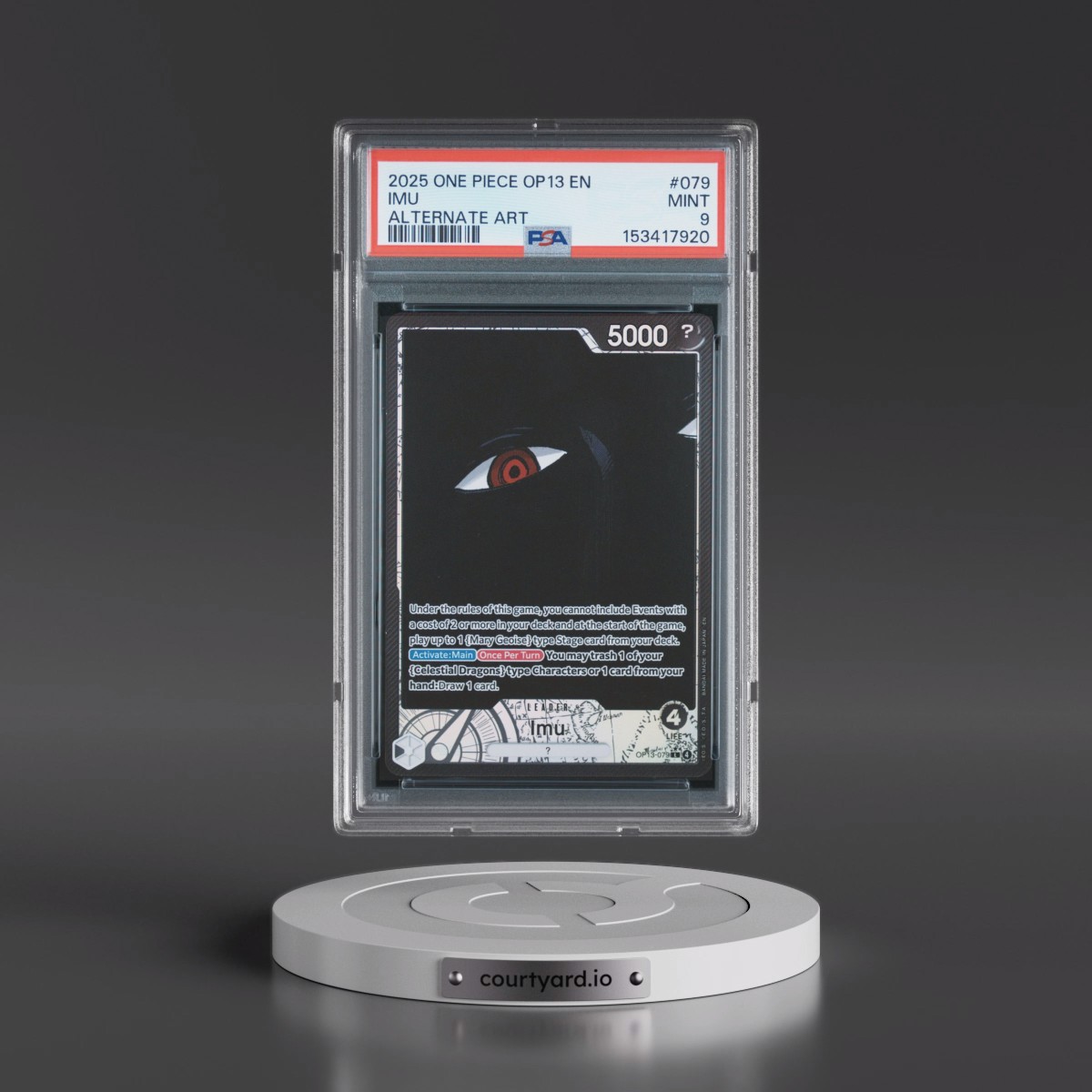 2025 One Piece OP13-Carrying on His Will #079 Imu - Alternate Art (PSA 9 MINT)