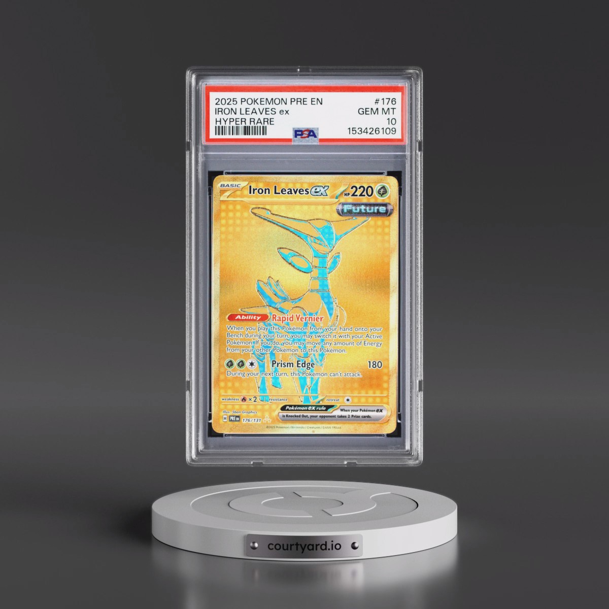 2025 Pokémon Pre EN-Prismatic Evolutions #176 Iron Leaves EX - Holo Hyper Rare (PSA 10 GEM MINT)