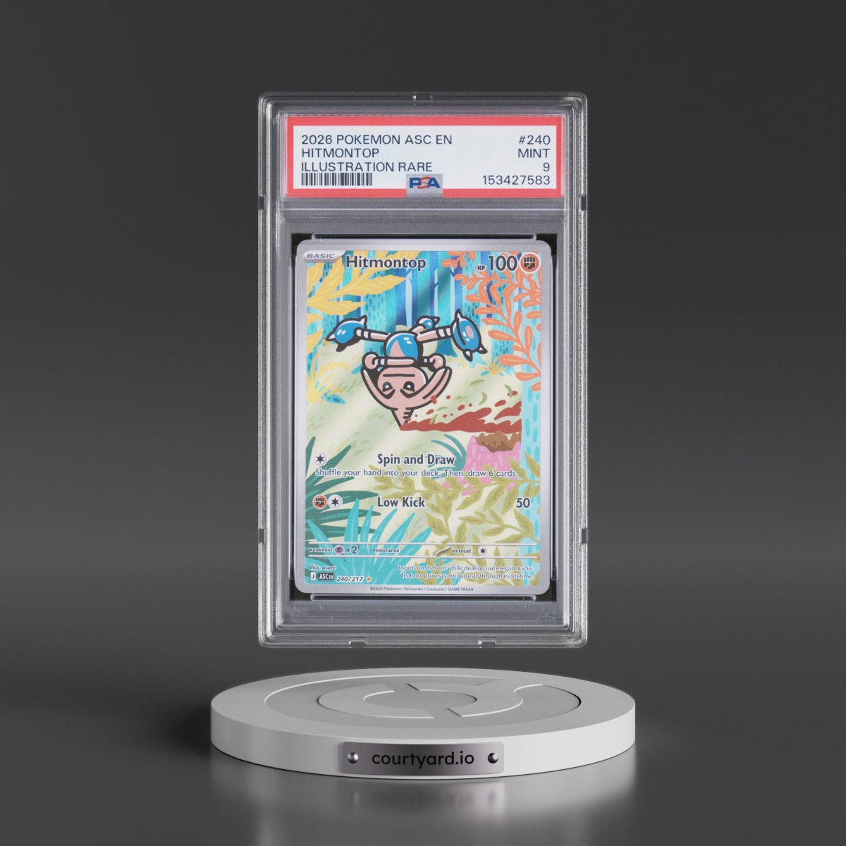 2026 Pokémon Asc EN-Ascended Heroes #240 Hitmontop - Illustration Rare (PSA 9 MINT)