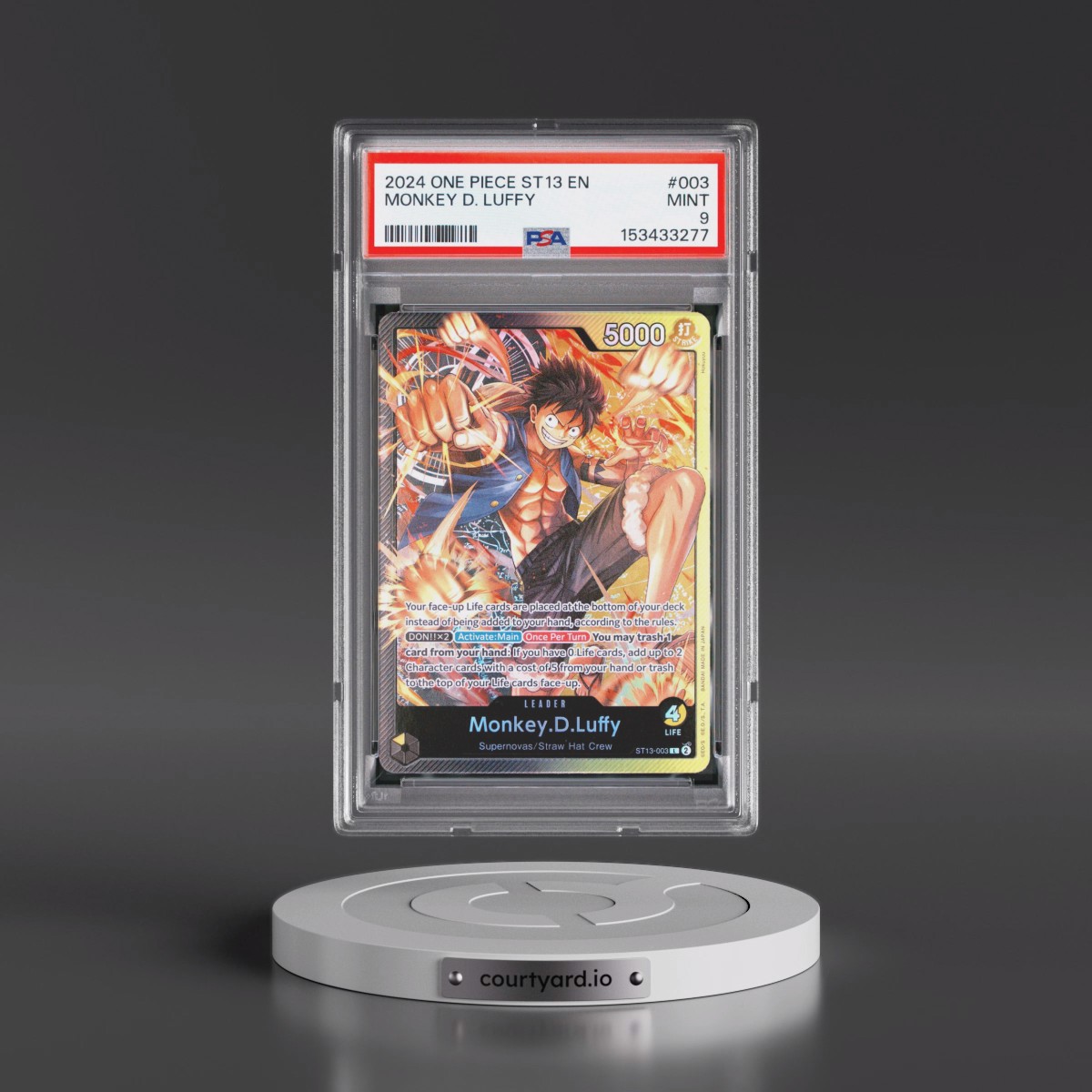 2024 One Piece Ultra Deck ST13-the Three Brothers #003 Monkey D. Luffy (PSA 9 MINT)