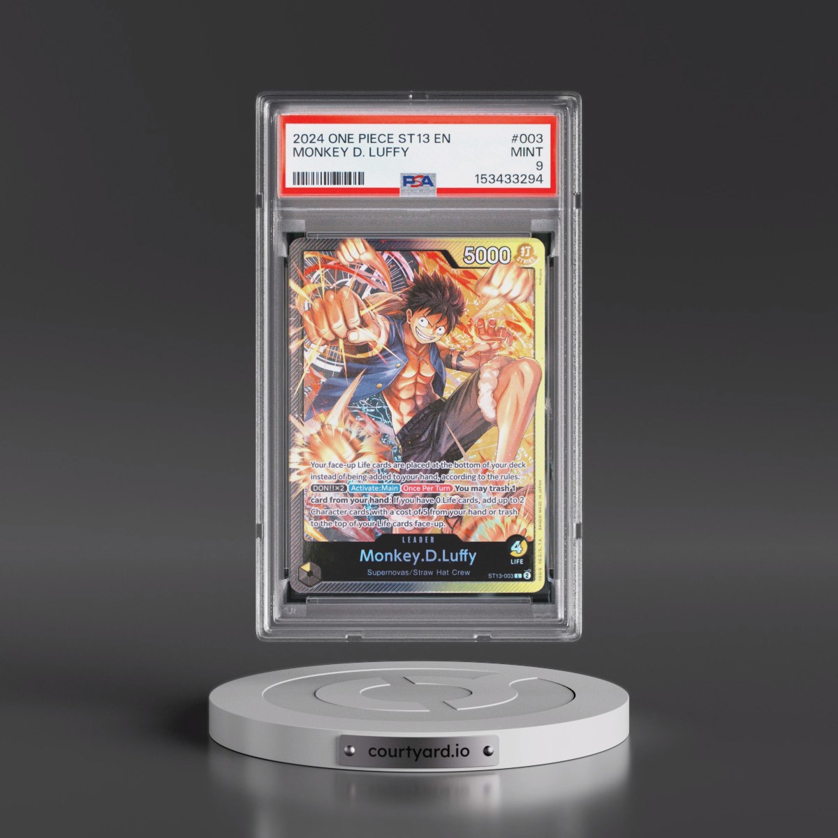 2024 One Piece Ultra Deck ST13-the Three Brothers #003 Monkey D. Luffy (PSA 9 MINT)