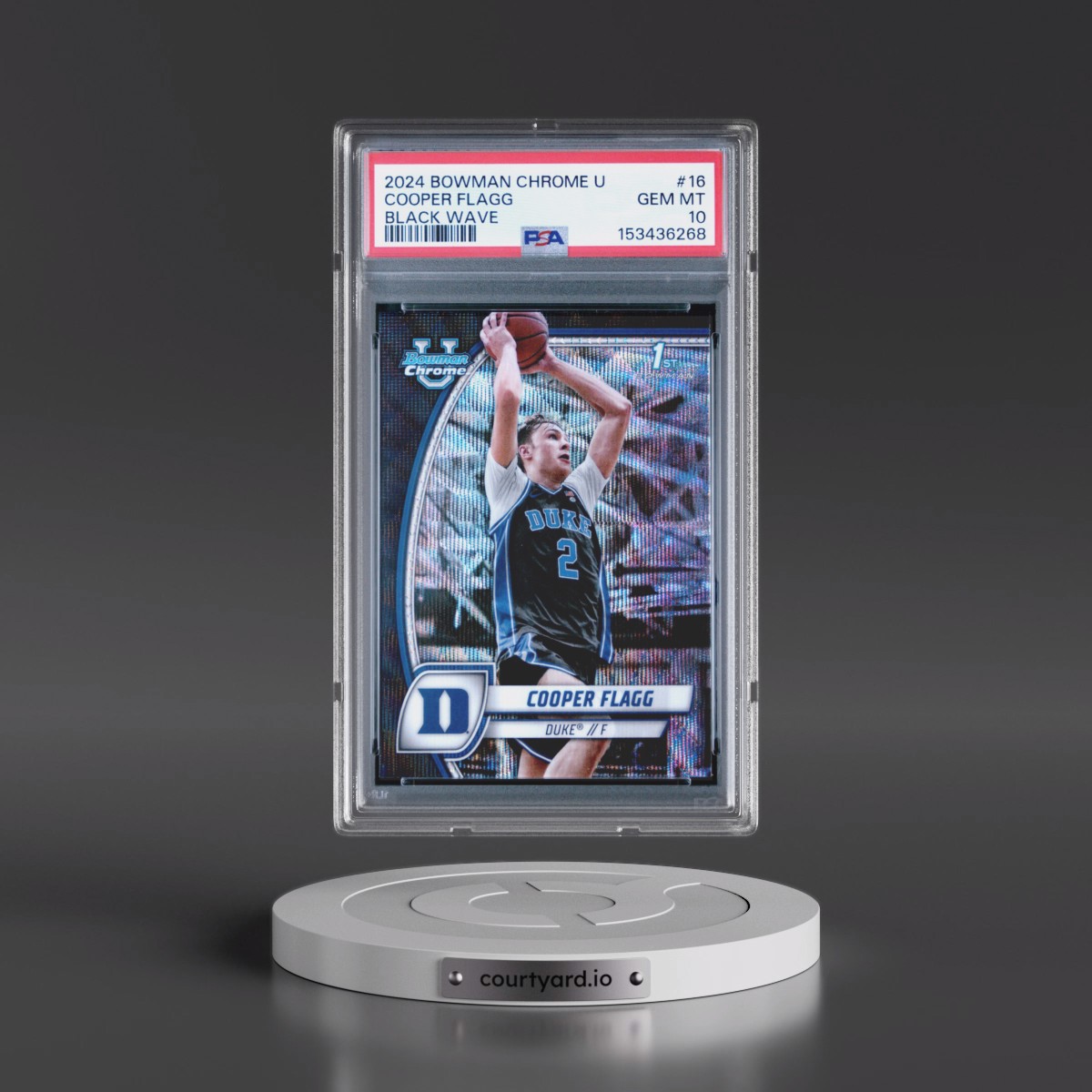 2024 Bowman Chrome University #16 Cooper Flagg - Black Wave (PSA 10 GEM MINT)