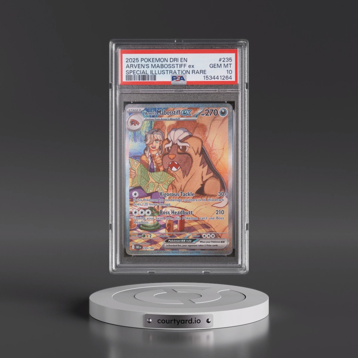 2025 Pokémon Dri EN-Destined Rivals #235 Arven's Mabosstiff EX - Holo Special Illustration Rare (PSA 10 GEM MINT)
