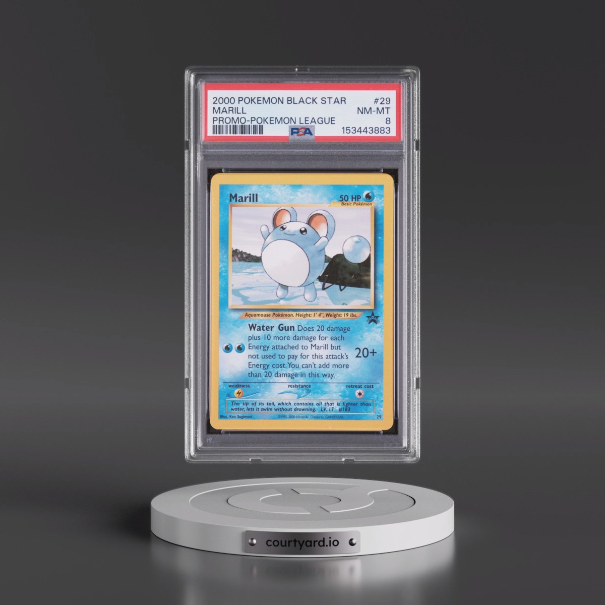 2000 Pokémon Promo Black Star #29 Marill - Pokemon League (PSA 8 NM-MT)