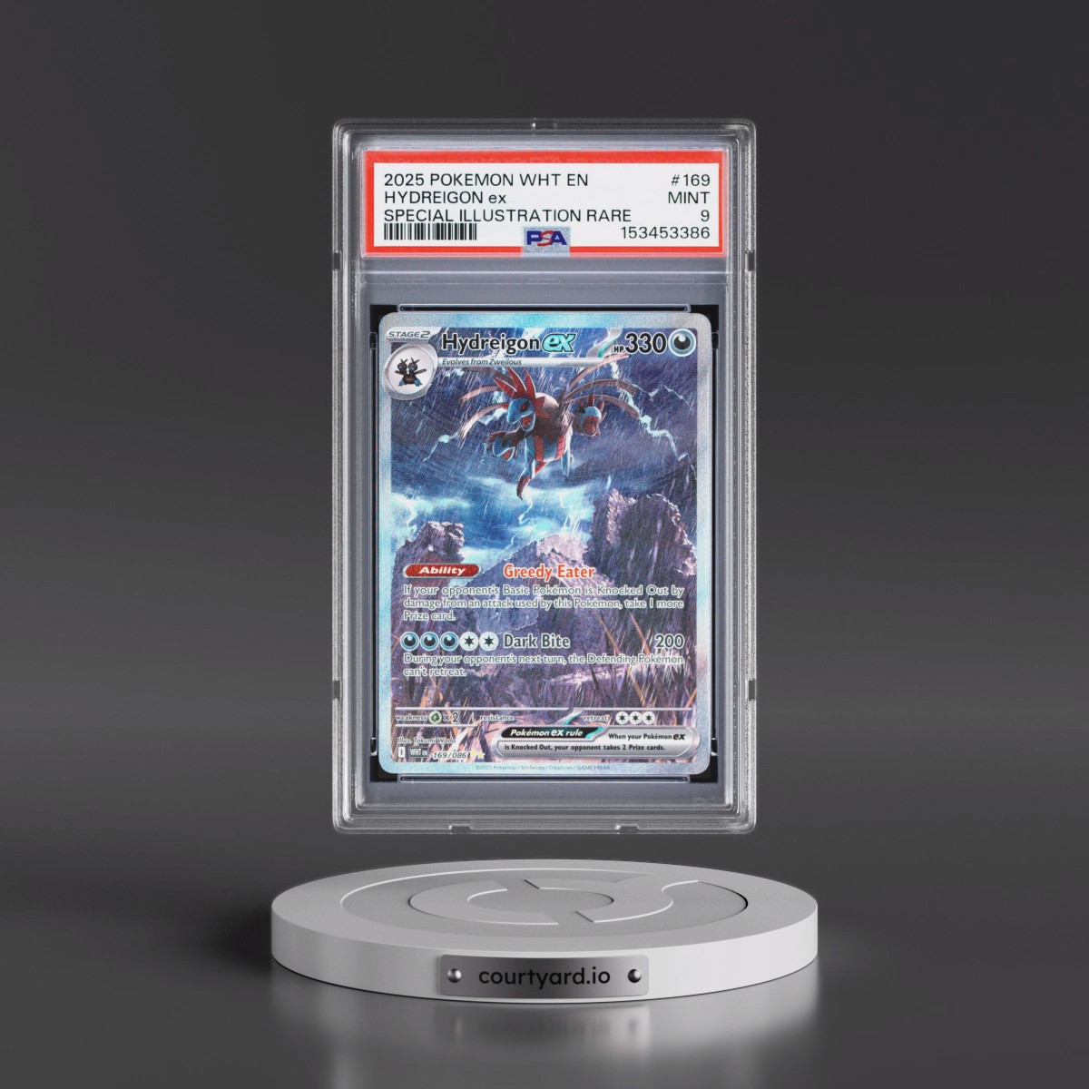2025 Pokémon Wht EN-White Flare #169 Hydreigon EX - Holo Special Illustration Rare (PSA 9 MINT)