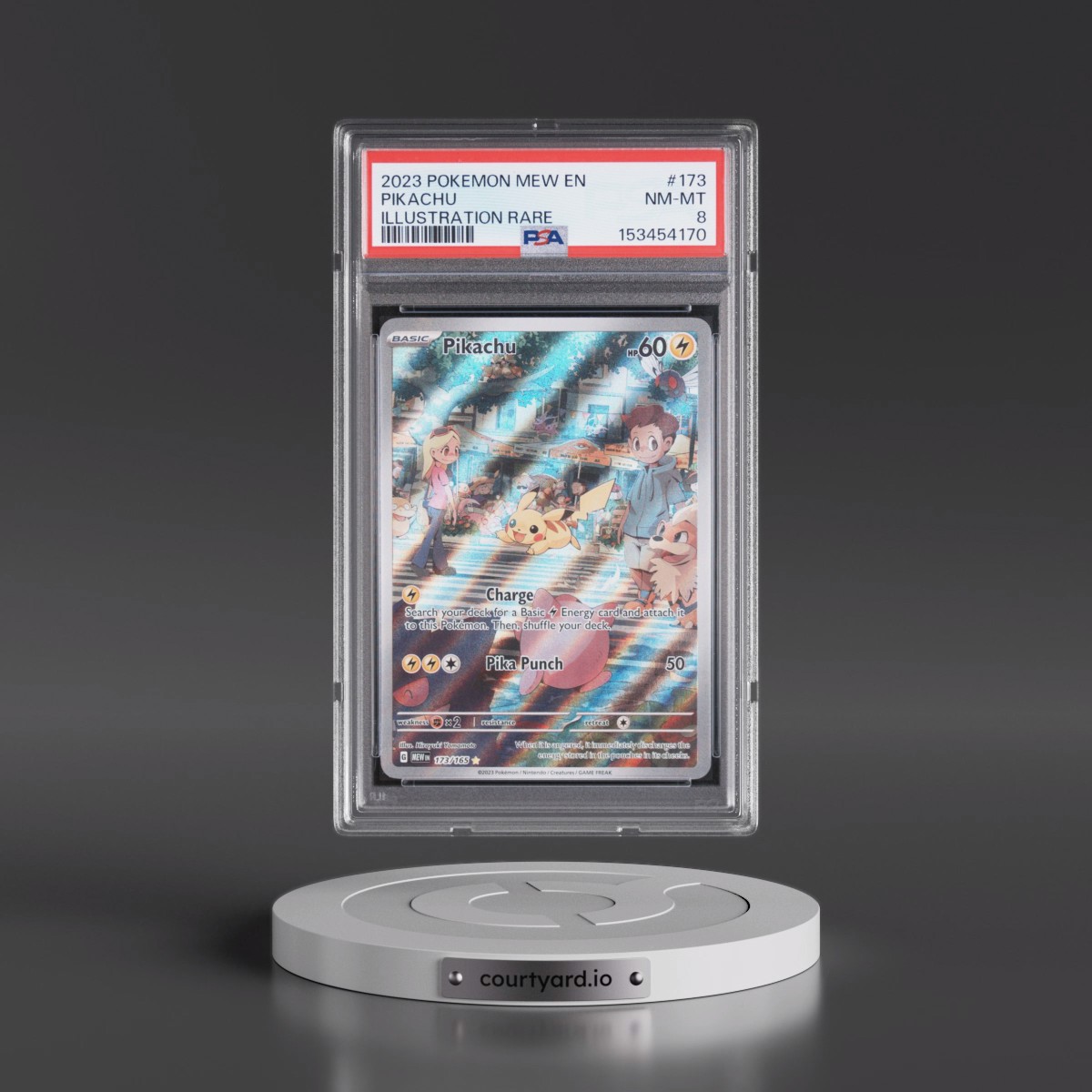 2023 Pokémon Mew EN-151 #173 Pikachu - Illustration Rare (PSA 8 NM-MT)