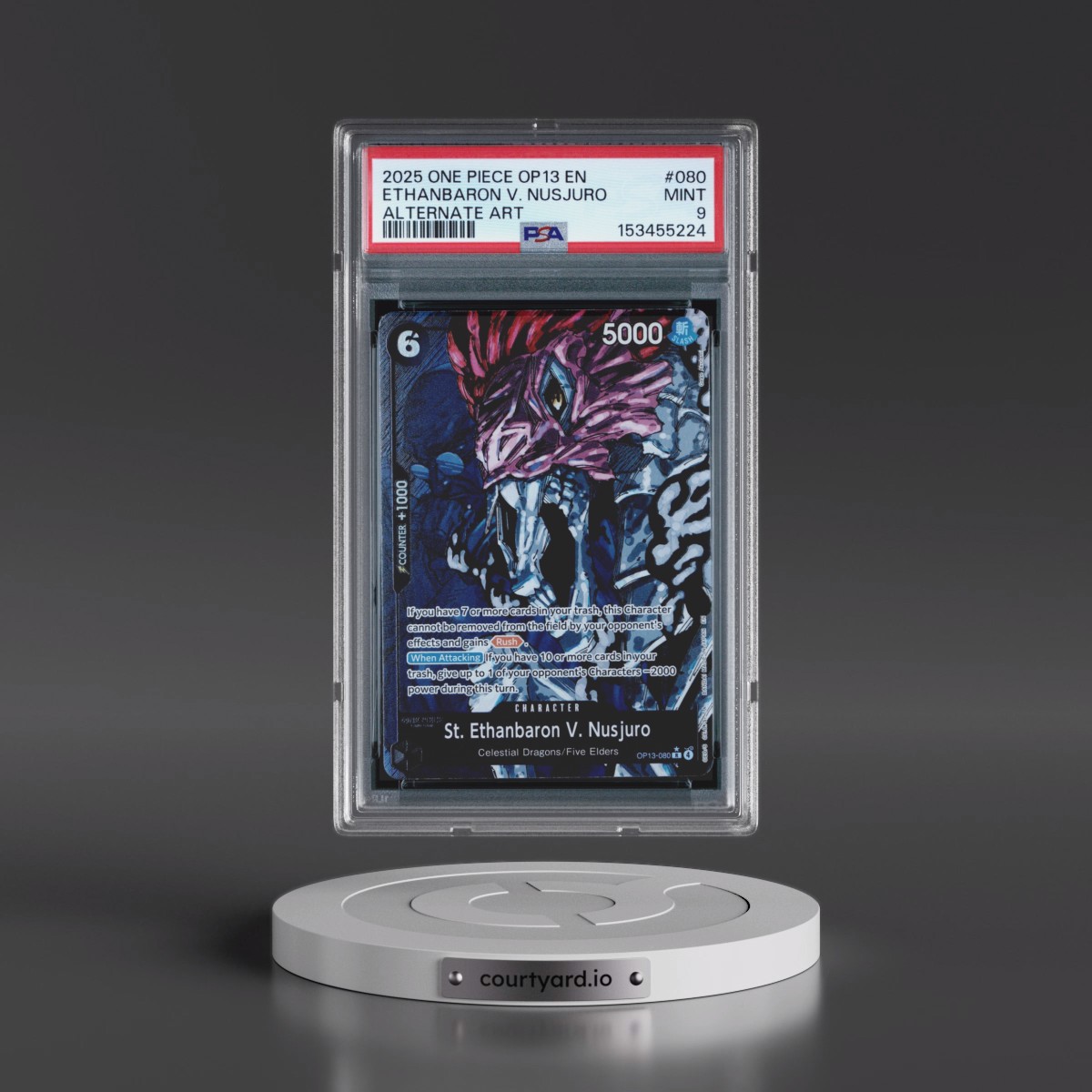 2025 One Piece OP13-Carrying on His Will #080 St. Ethanbaron V. Nusjuro - Alternate Art (PSA 9 MINT)