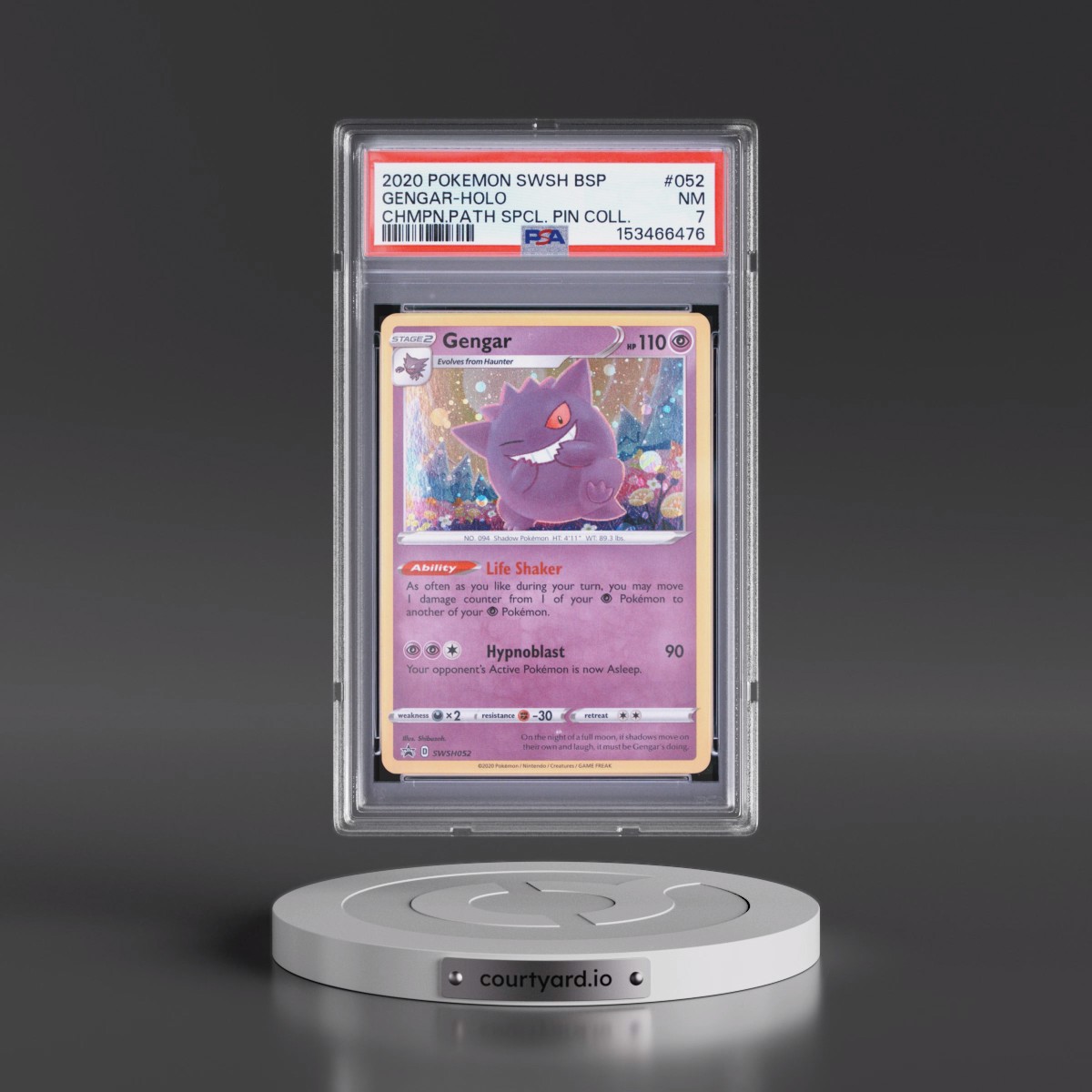 2020 Pokémon Swsh Black Star Promo #052 Gengar - Holo Champion's Path Special Pin Collection (PSA 7 NM)