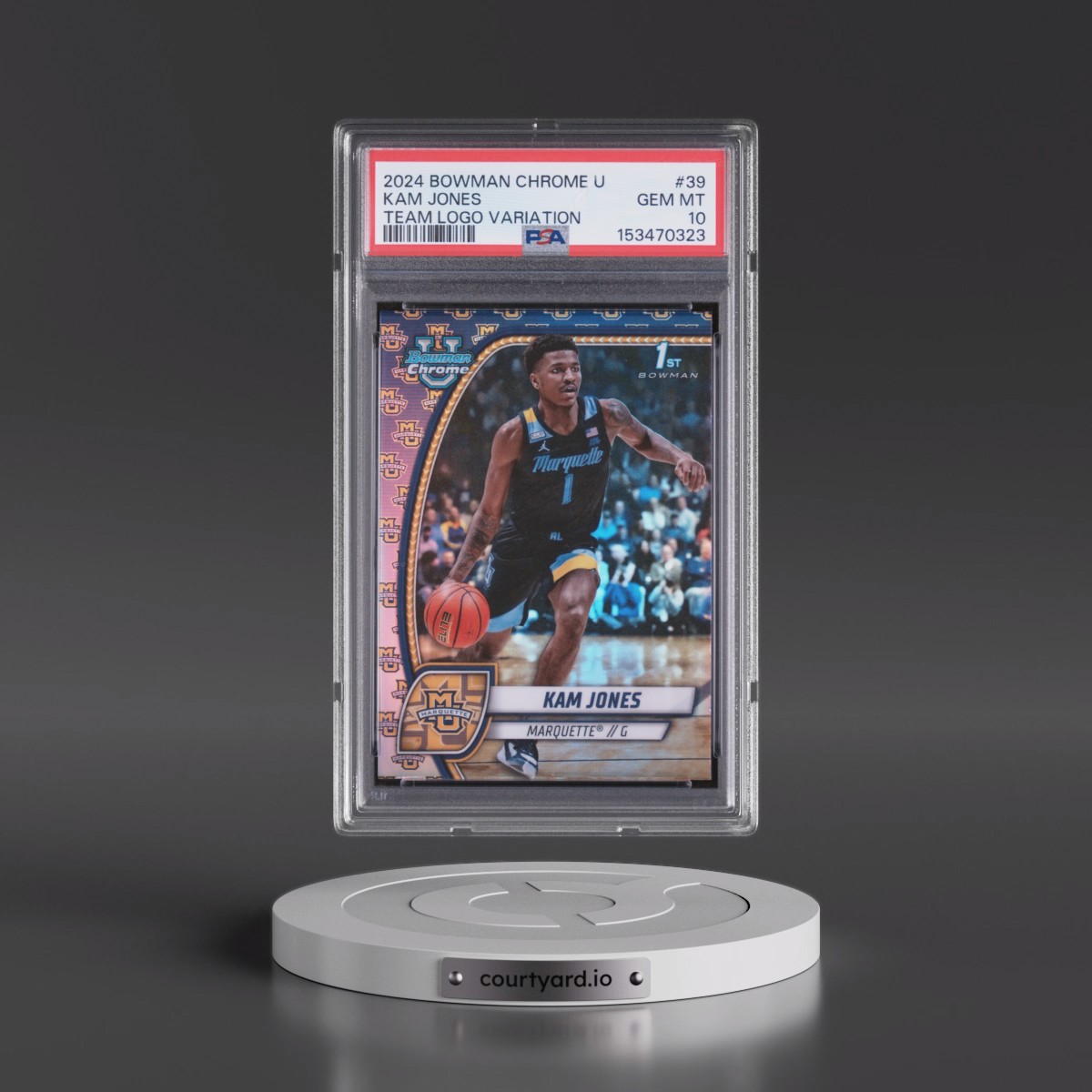 2024 Bowman Chrome University #39 Kam Jones - Team Logo Variation (PSA 10 GEM MINT)