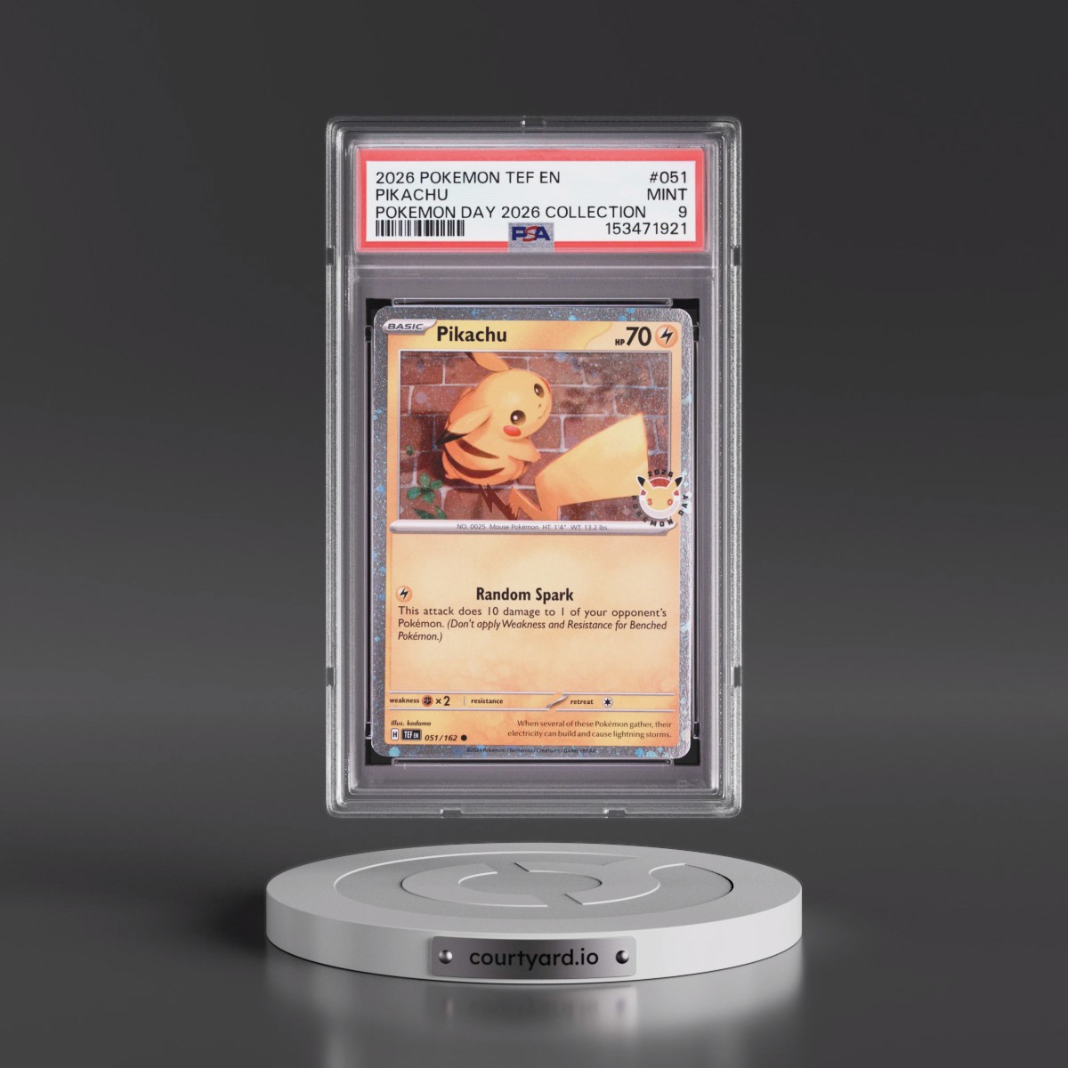 2026 Pokémon Tef EN-Temporal Forces #051 Pikachu - Pokemon Day 2026 Collection (PSA 9 MINT)