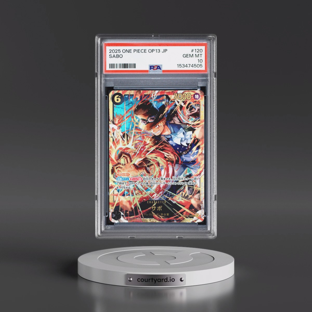 2025 One Piece Japanese OP13-Carrying on His Will #120 Sabo (PSA 10 GEM MINT)