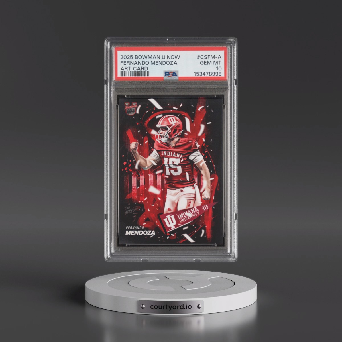 2025 Bowman U Now Art Card #CSFM-A Fernando Mendoza (PSA 10 GEM MINT)