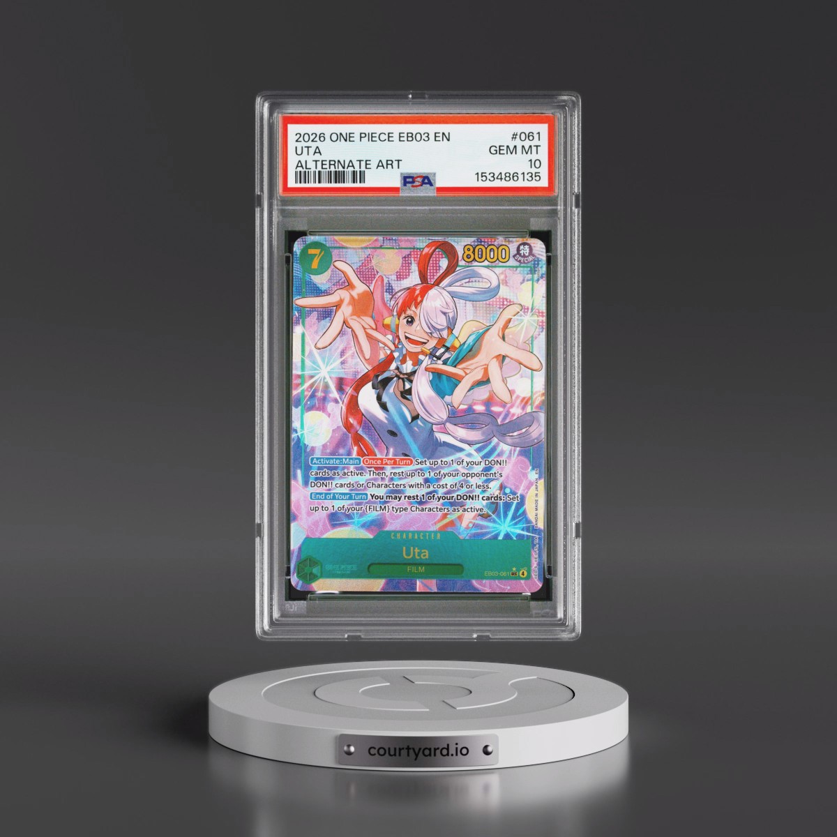 2026 One Piece EB03-Extra Booster -One Piece Heroines Edition #061 Uta - Alternate Art (PSA 10 GEM MINT)