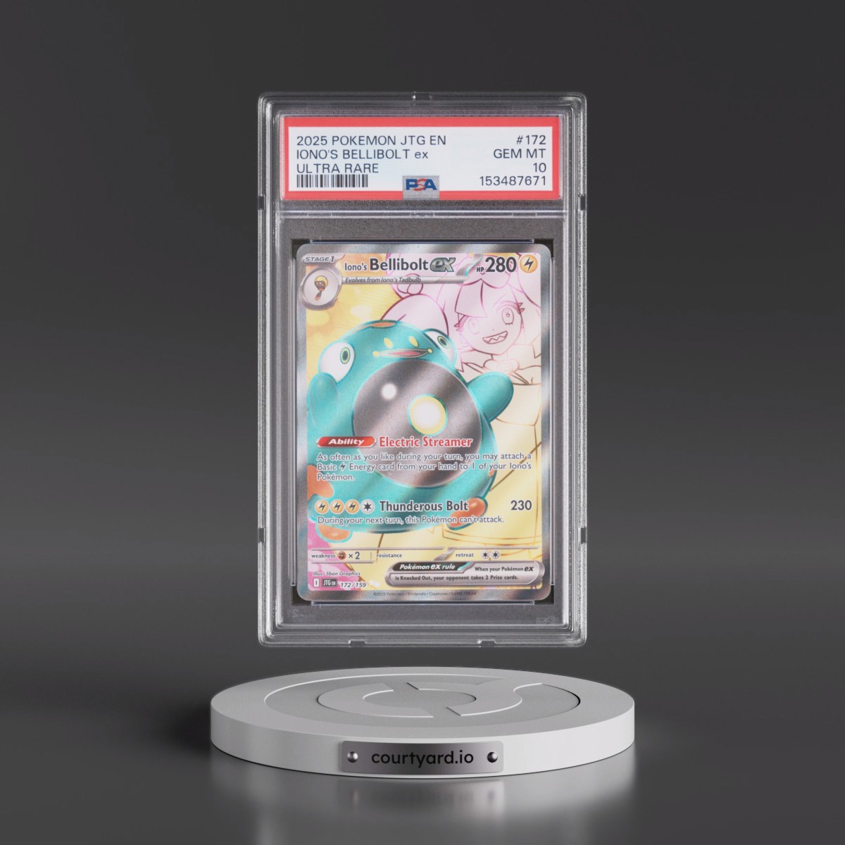 2025 Pokémon Jtg EN-Journey Together #172 Iono's Bellibolt EX - Holo Ultra Rare (PSA 10 GEM MINT)