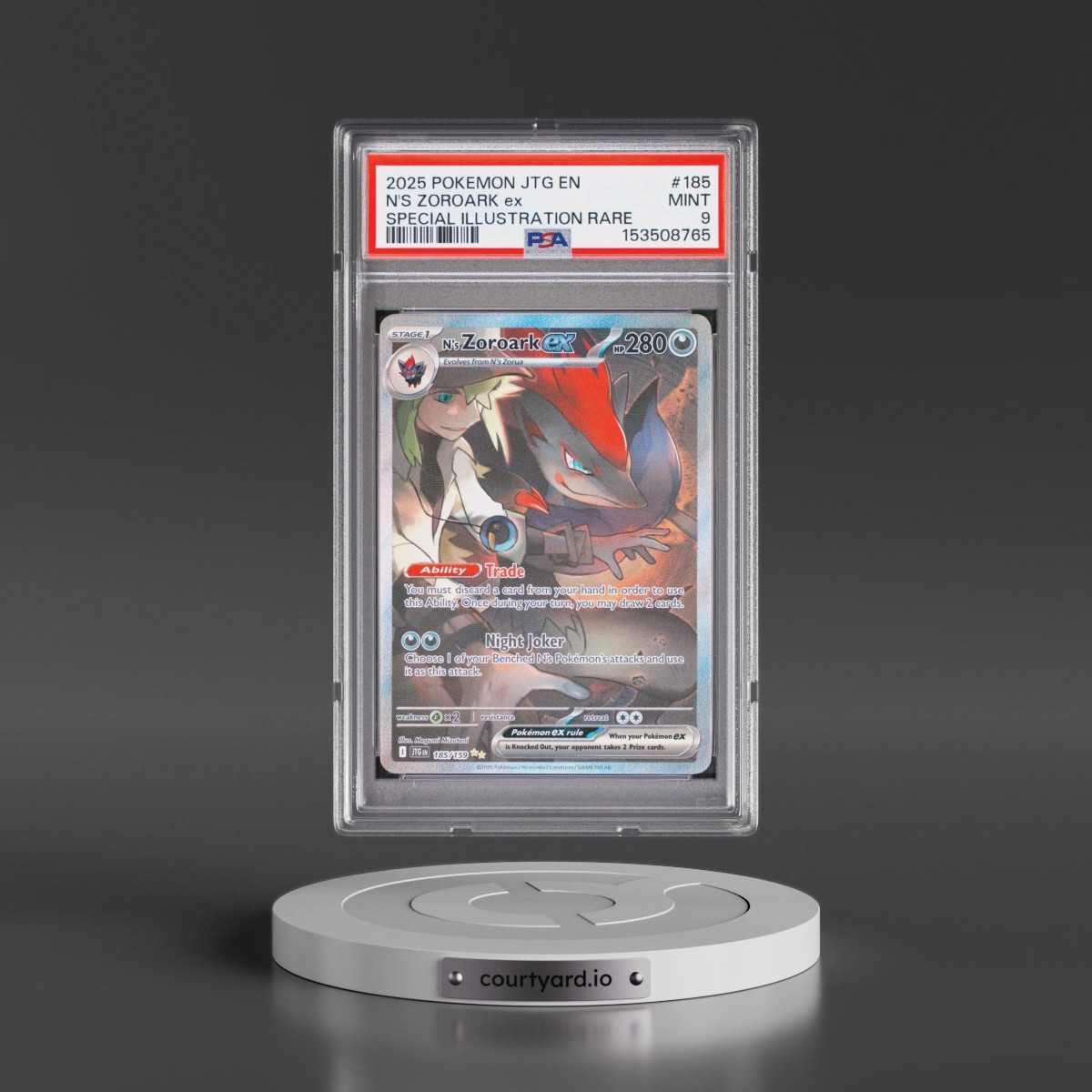 2025 Pokémon Jtg EN-Journey Together #185 N's Zoroark EX - Holo Special Illustration Rare (PSA 9 MINT)