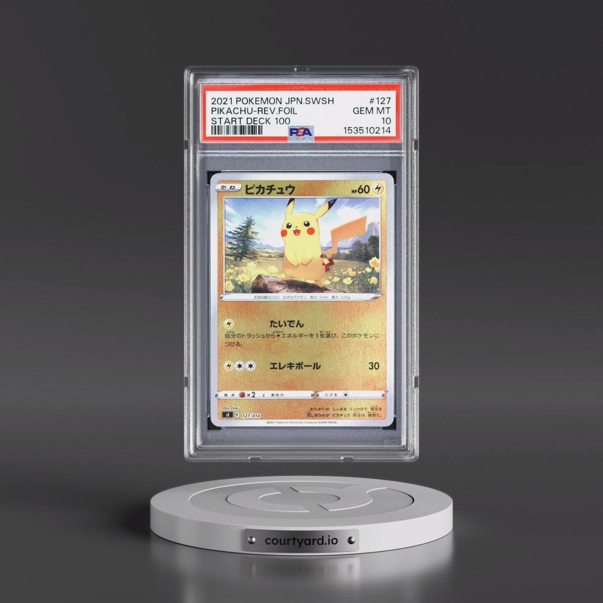 2021 Pokémon Sword & Shield Start Deck 100 #127 Pikachu - Reverse Foil (PSA 10 GEM MINT)