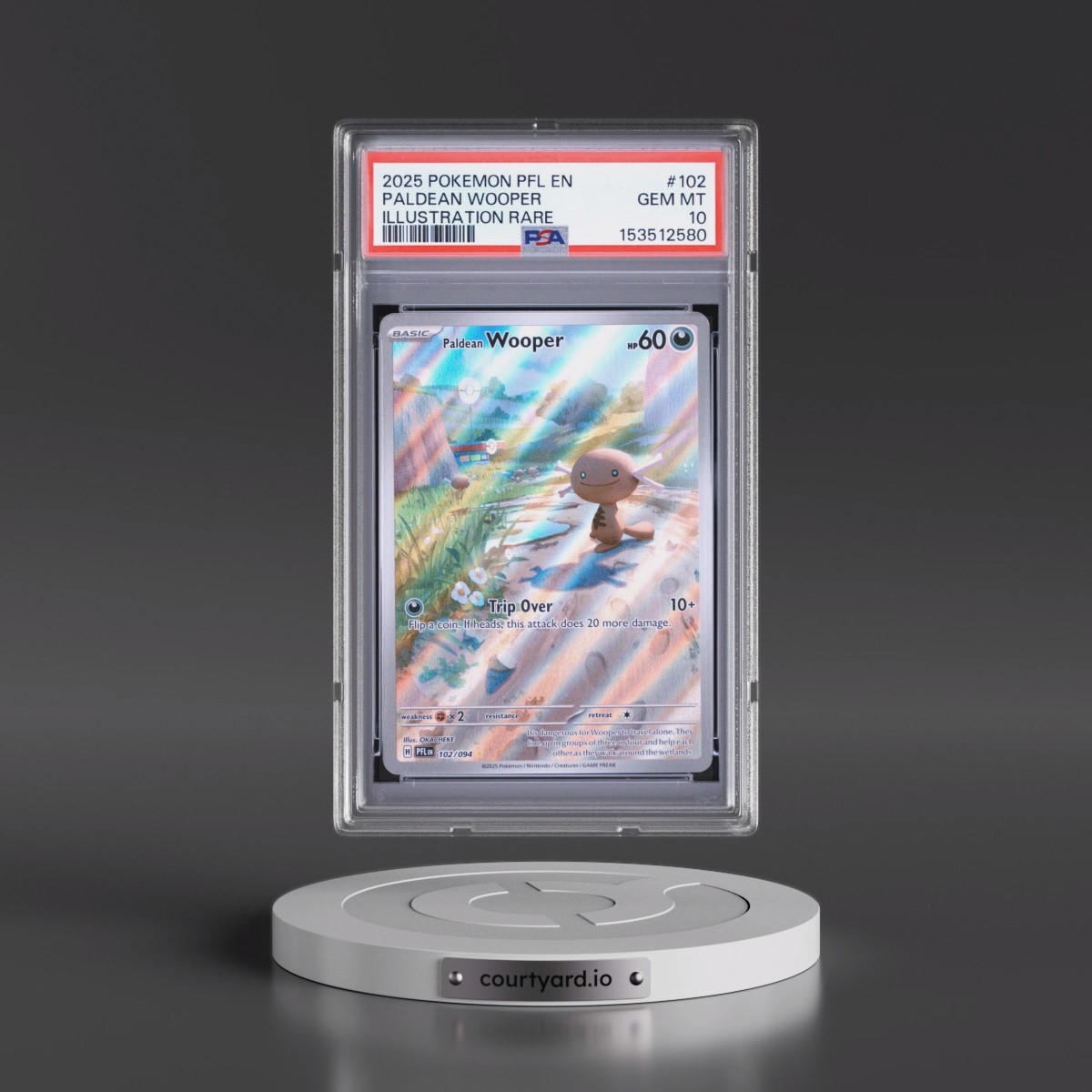 2025 Pokémon Pfl EN-Phantasmal Flames #102 Paldean Wooper - Illustration Rare (PSA 10 GEM MINT)