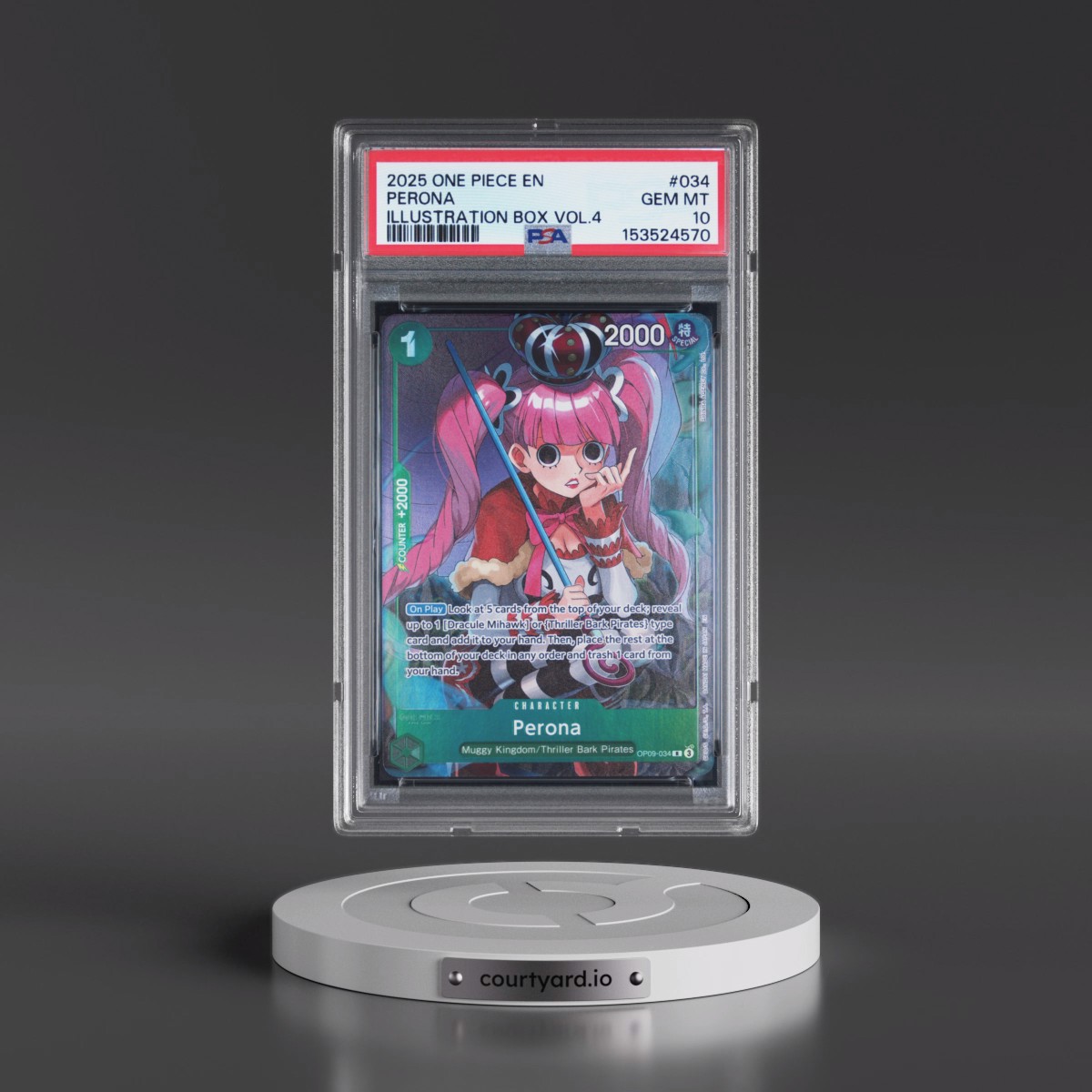2025 One Piece Promos #034 Perona - Illustration Box Vol.4 (PSA 10 GEM MINT)