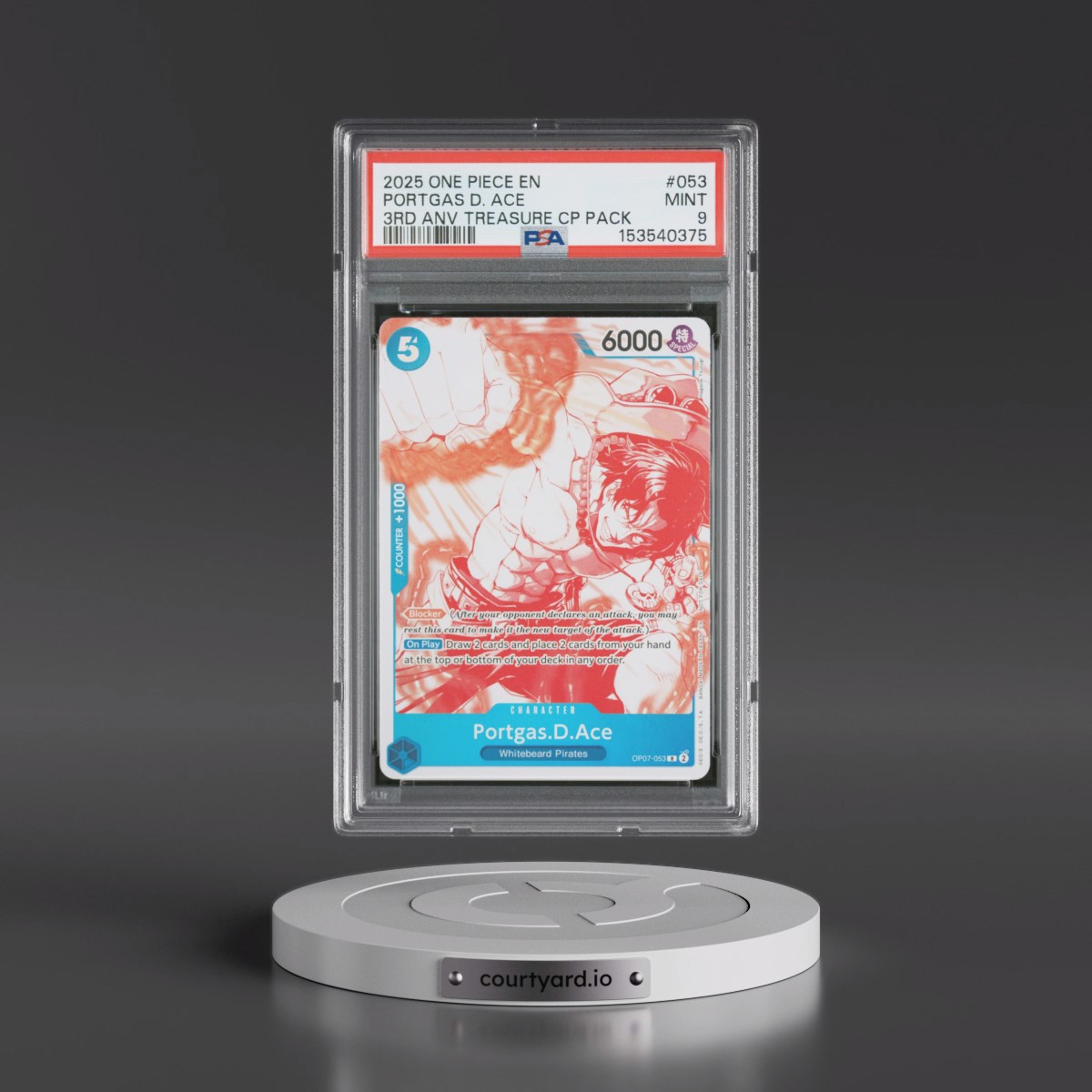 2025 One Piece 3rd Anniversary! One Piece Card Treasure Campaign Pack #053 Portgas D. Ace (PSA 9 MINT)