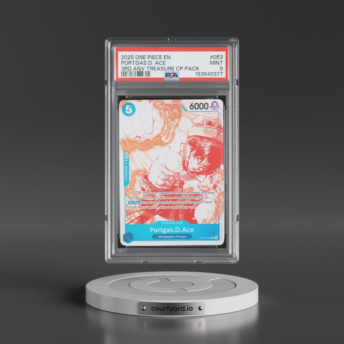 2025 One Piece 3rd Anniversary! One Piece Card Treasure Campaign Pack #053 Portgas D. Ace (PSA 9 MINT)