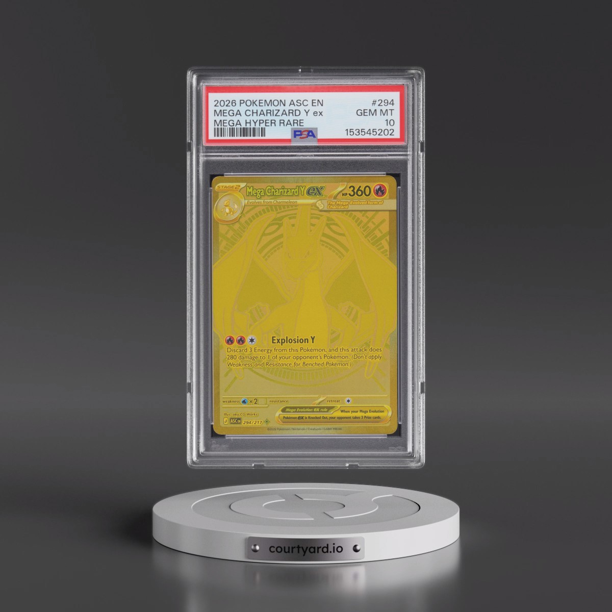 2026 Pokémon Asc EN-Ascended Heroes #294 Mega Charizard Y EX - Holo Mega Hyper Rare (PSA 10 GEM MINT)