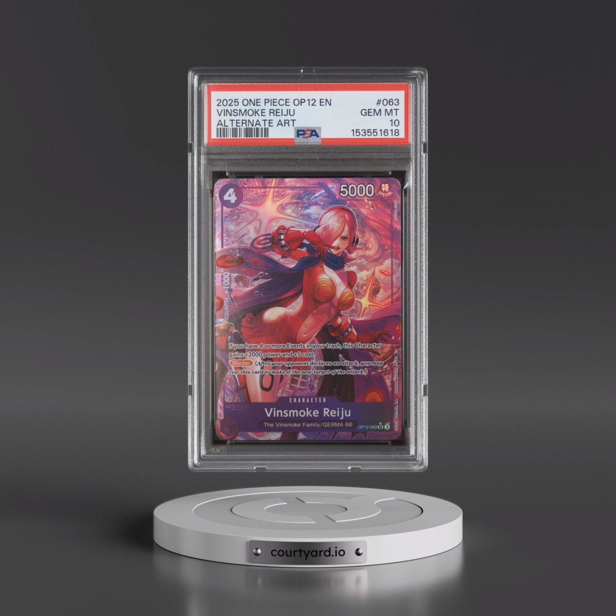 2025 One Piece OP12-Legacy of the Master #063 Vinsmoke Reiju - Alternate Art (PSA 10 GEM MINT)