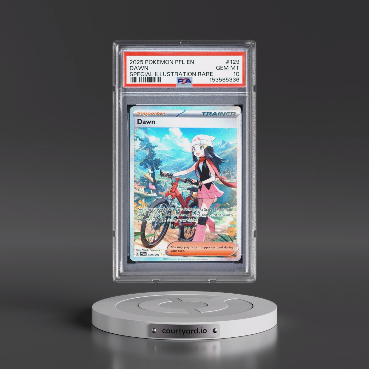 2025 Pokémon Pfl EN-Phantasmal Flames #129 Dawn - Special Illustration Rare (PSA 10 GEM MINT)