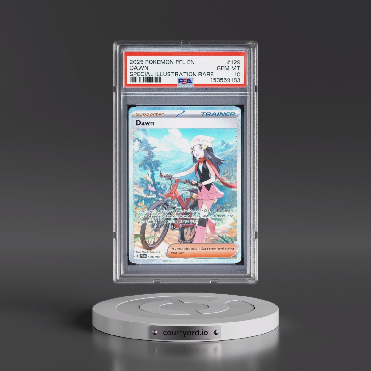 2025 Pokémon Pfl EN-Phantasmal Flames #129 Dawn - Special Illustration Rare (PSA 10 GEM MINT)