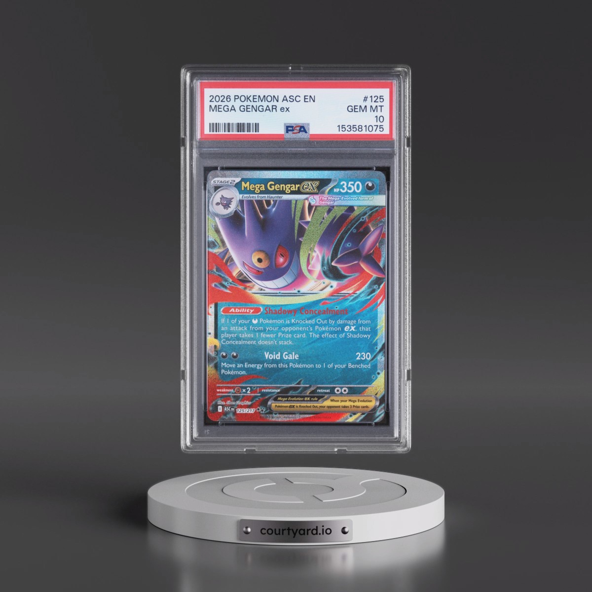 2026 Pokémon Asc EN-Ascended Heroes #125 Mega Gengar EX - Holo (PSA 10 GEM MINT)
