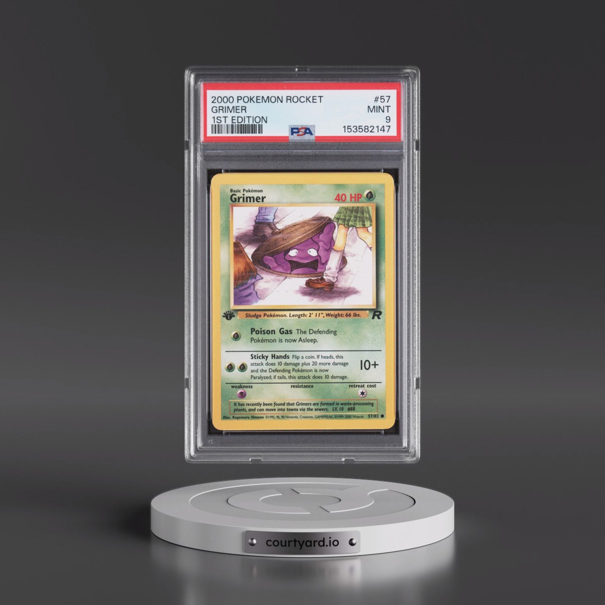 2000 Pokémon Rocket #57 Grimer - 1st Edition (PSA 9 MINT)