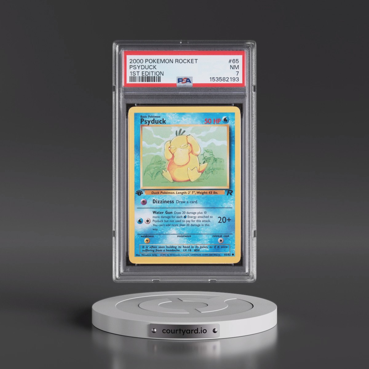 2000 Pokémon Rocket #65 Psyduck - 1st Edition (PSA 7 NM)