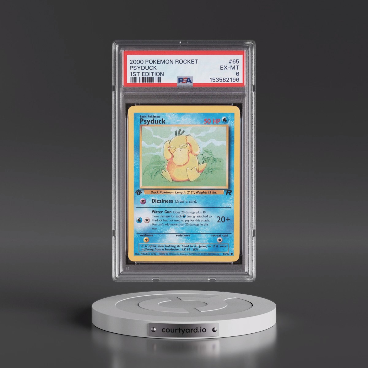 2000 Pokémon Rocket #65 Psyduck - 1st Edition (PSA 6 EX-MT)