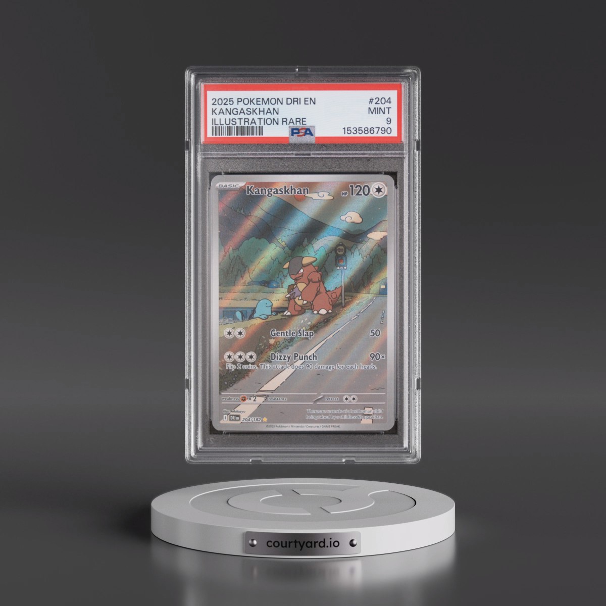 2025 Pokémon Dri EN-Destined Rivals #204 Kangaskhan - Illustration Rare (PSA 9 MINT)