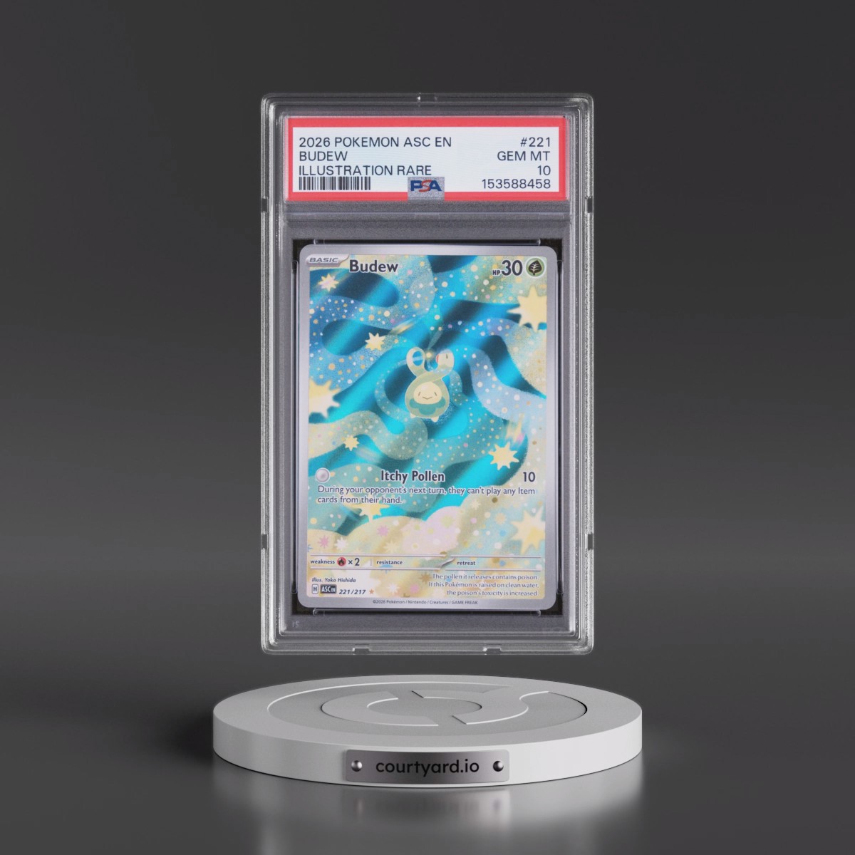 2026 Pokémon Asc EN-Ascended Heroes #221 Budew - Illustration Rare (PSA 10 GEM MINT)
