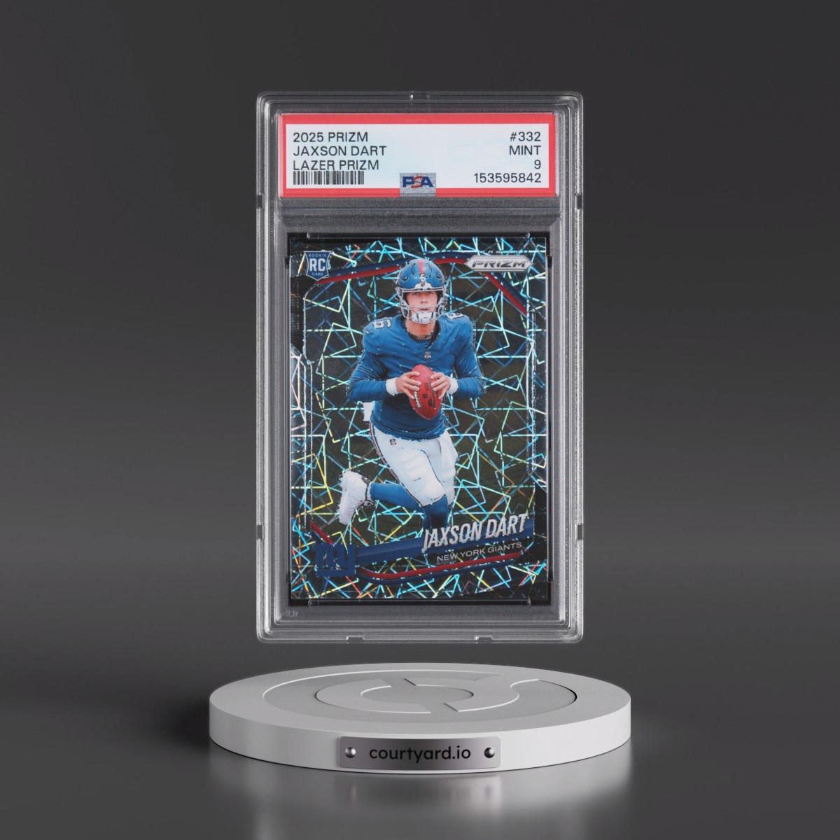 2025 Panini Prizm #332 Jaxson Dart - Lazer Prizm (PSA 9 MINT)