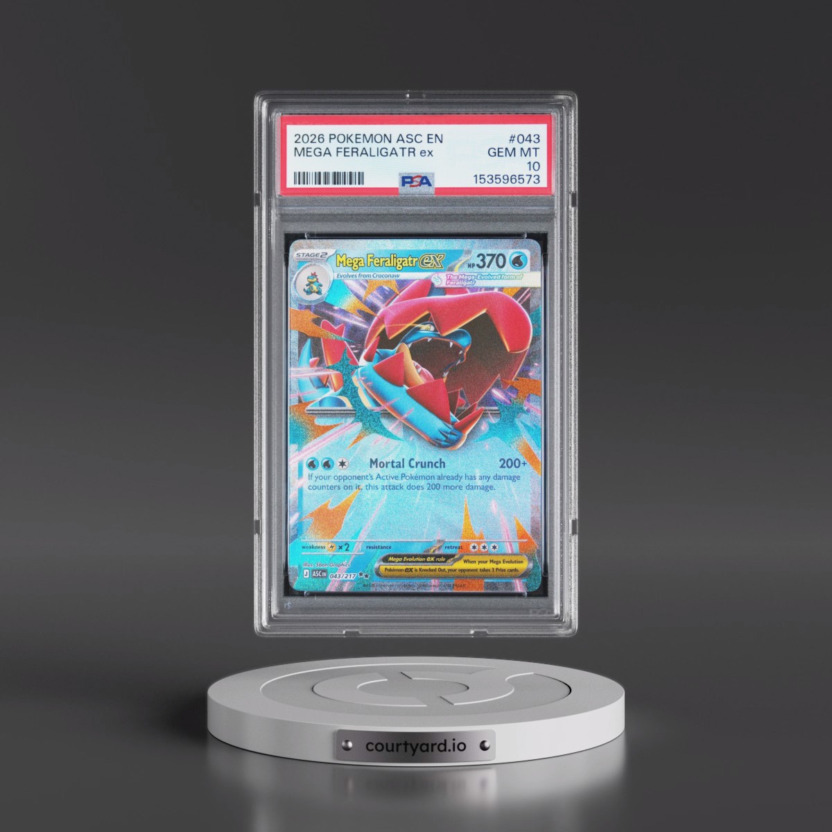 2026 Pokémon Asc EN-Ascended Heroes #043 Mega Feraligatr EX - Holo (PSA 10 GEM MINT)