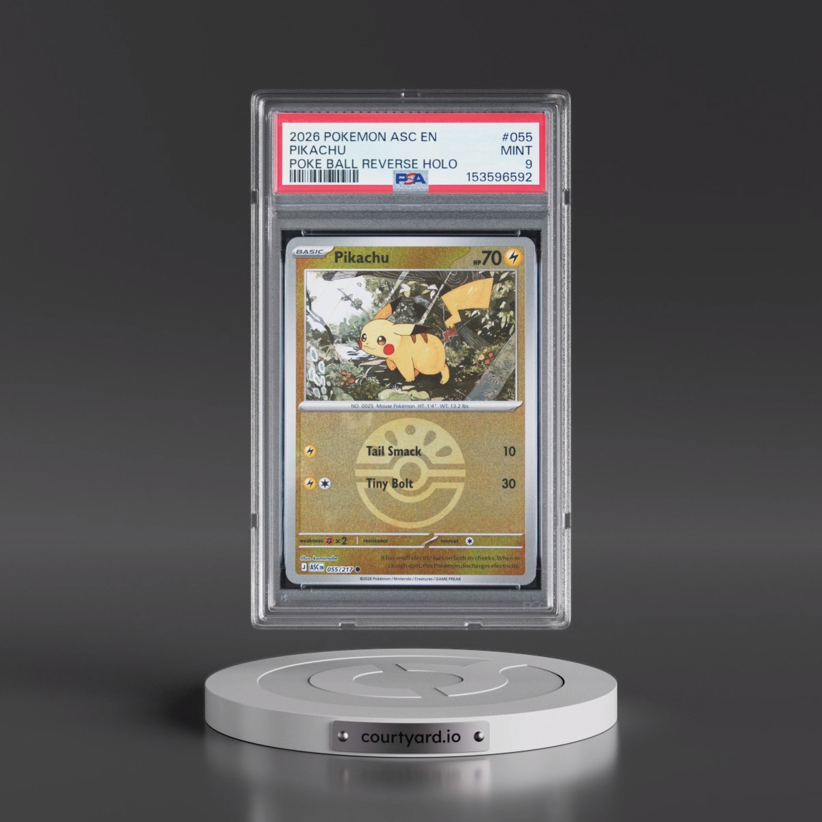 2026 Pokémon Asc EN-Ascended Heroes #055 Pikachu - Reverse Holo Poke Ball (PSA 9 MINT)