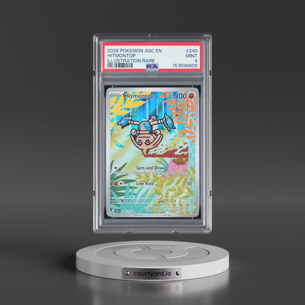 2026 Pokémon Asc EN-Ascended Heroes #240 Hitmontop - Illustration Rare (PSA 9 MINT)