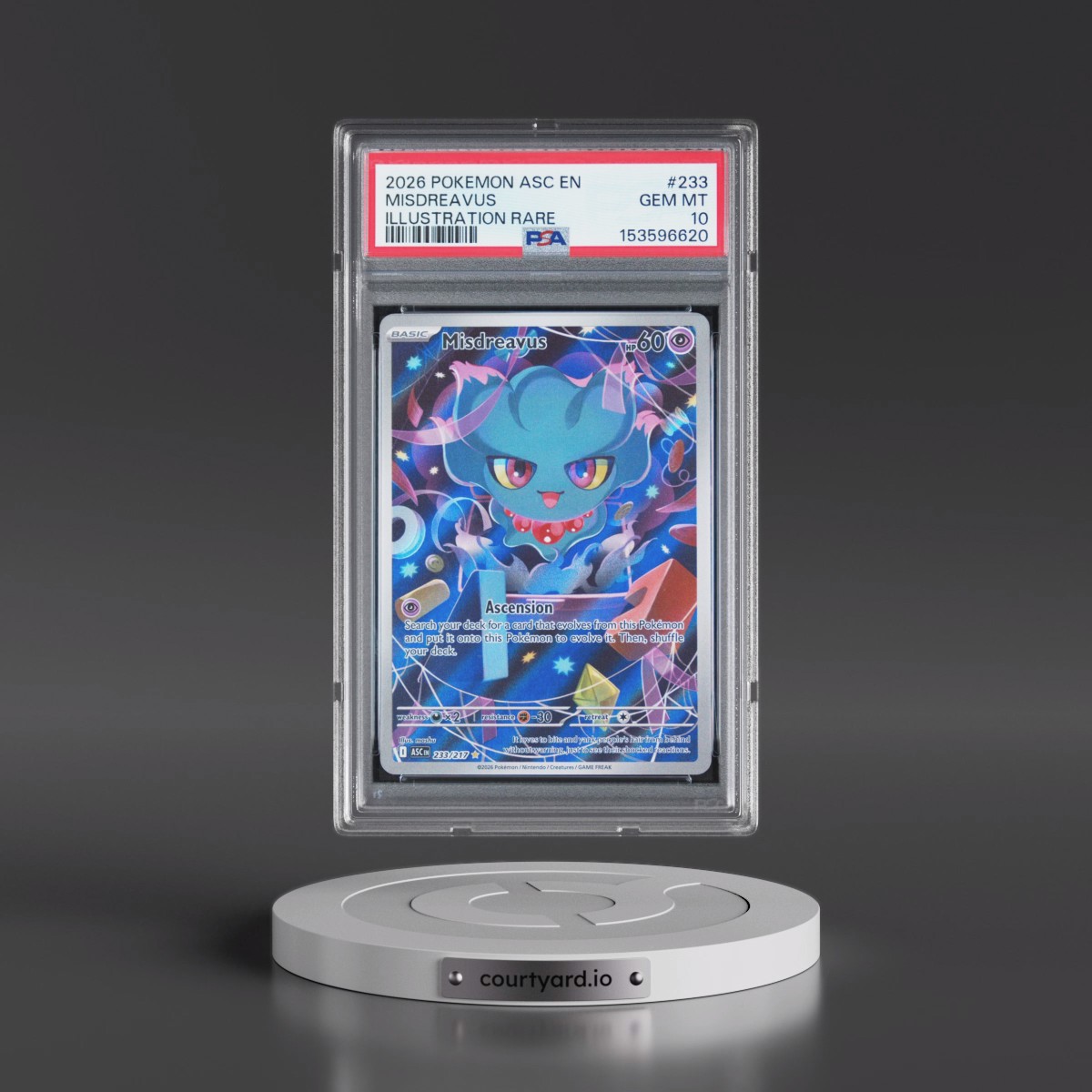 2026 Pokémon Asc EN-Ascended Heroes #233 Misdreavus - Illustration Rare (PSA 10 GEM MINT)