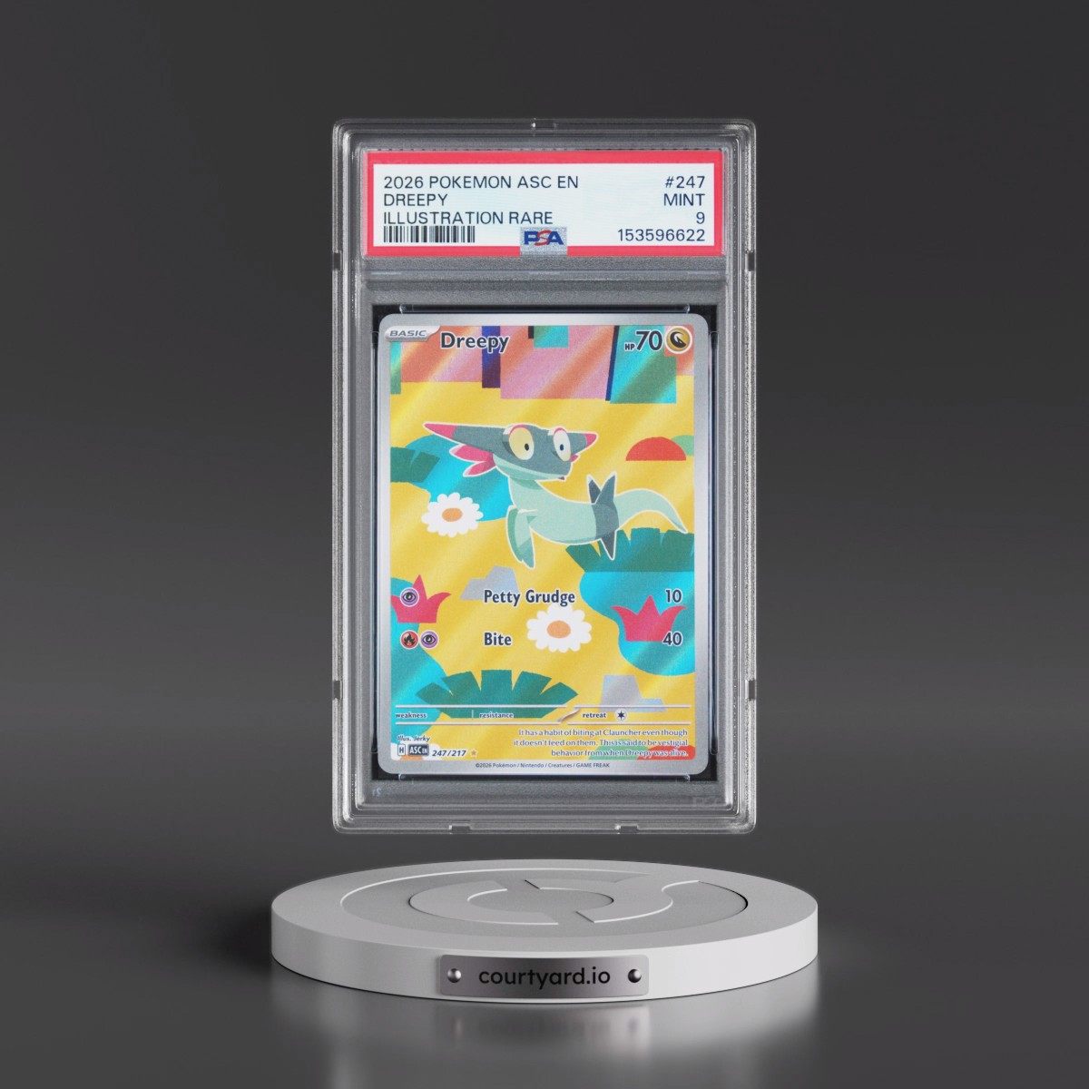 2026 Pokémon Asc EN-Ascended Heroes #247 Dreepy - Illustration Rare (PSA 9 MINT)