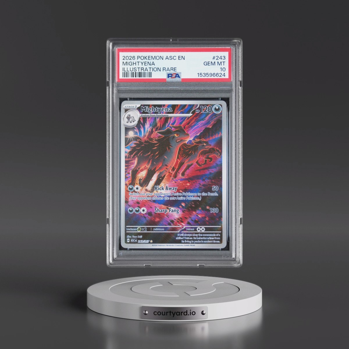 2026 Pokémon Asc EN-Ascended Heroes #243 Mightyena - Illustration Rare (PSA 10 GEM MINT)