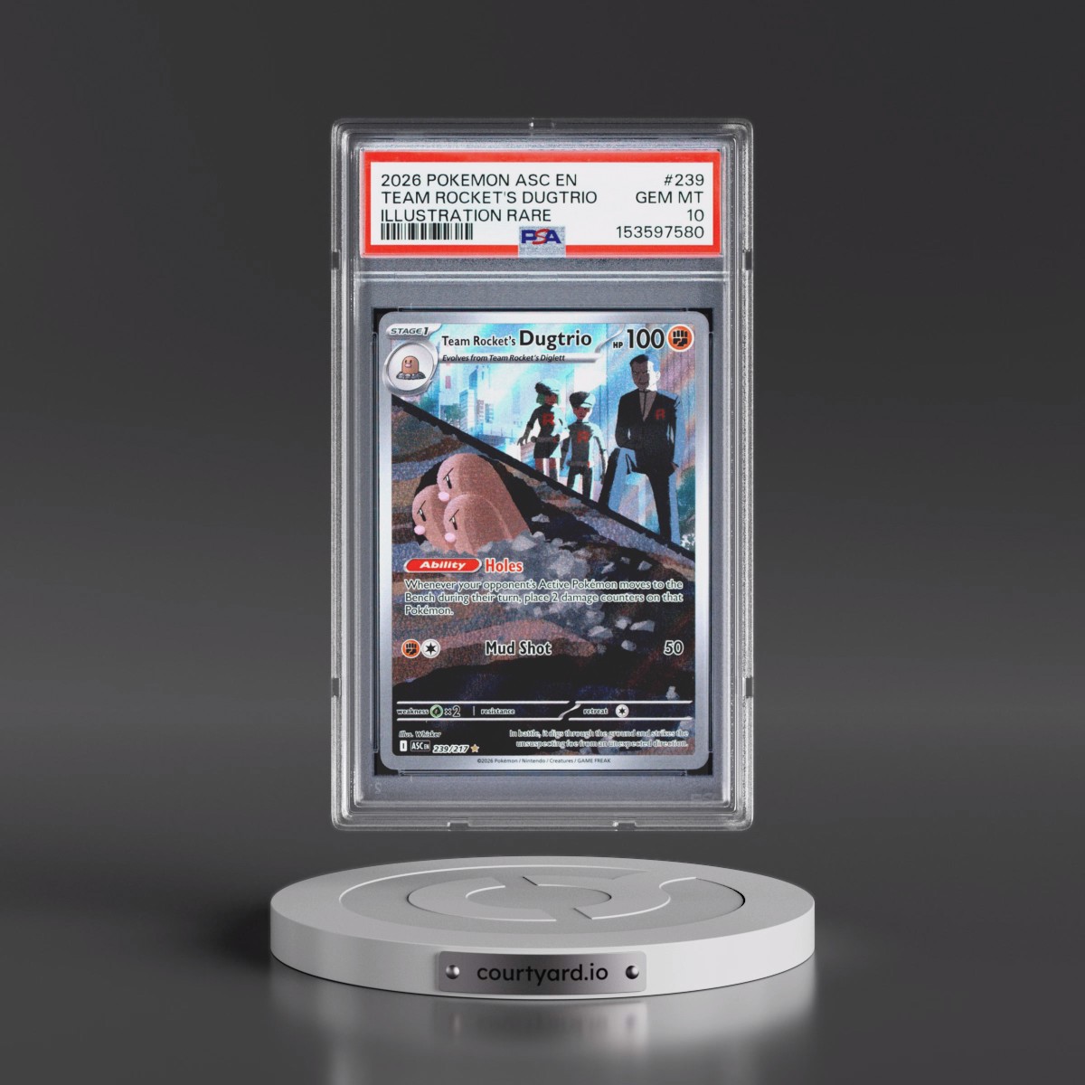 2026 Pokémon Asc EN-Ascended Heroes #239 Team Rocket's Dugtrio - Illustration Rare (PSA 10 GEM MINT)