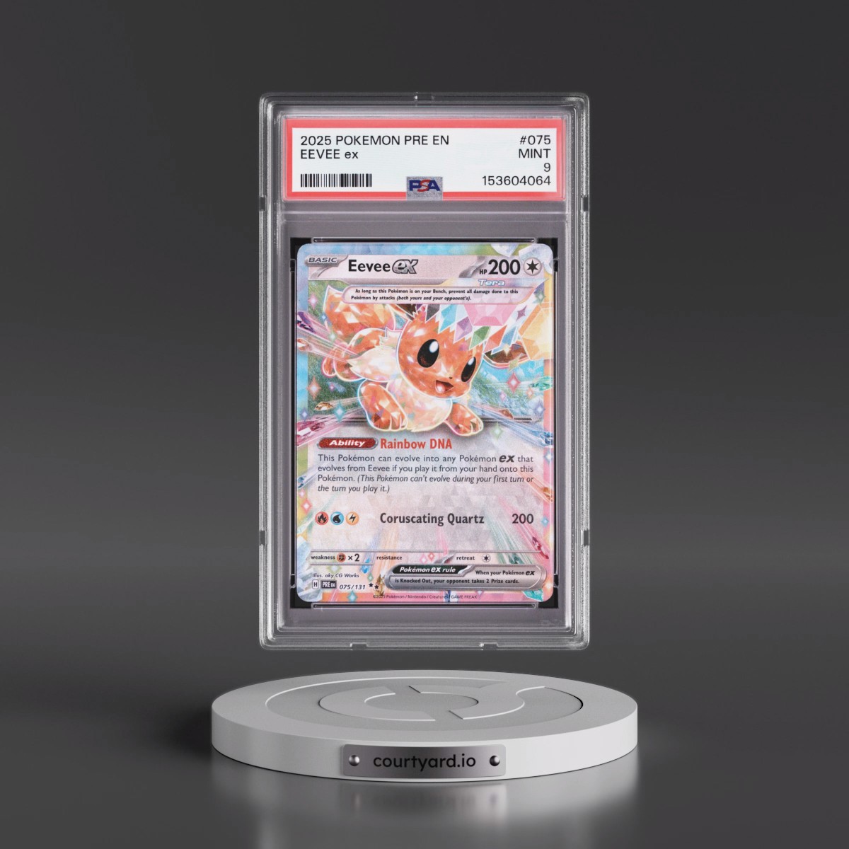 2025 Pokémon Pre EN-Prismatic Evolutions #075 Eevee EX - Holo (PSA 9 MINT)