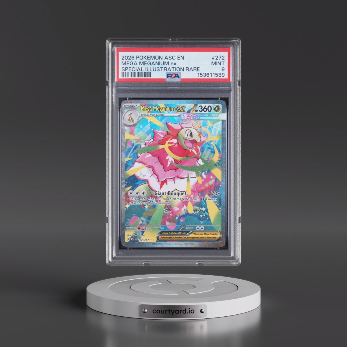 2026 Pokémon Asc EN-Ascended Heroes #272 Mega Meganium EX - Holo Special Illustration Rare (PSA 9 MINT)