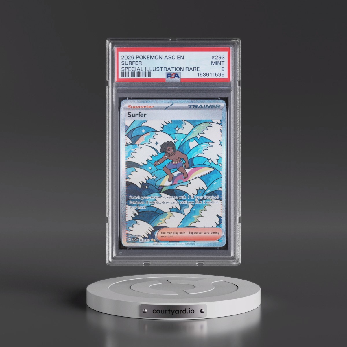 2026 Pokémon Asc EN-Ascended Heroes #293 Surfer - Special Illustration Rare (PSA 9 MINT)