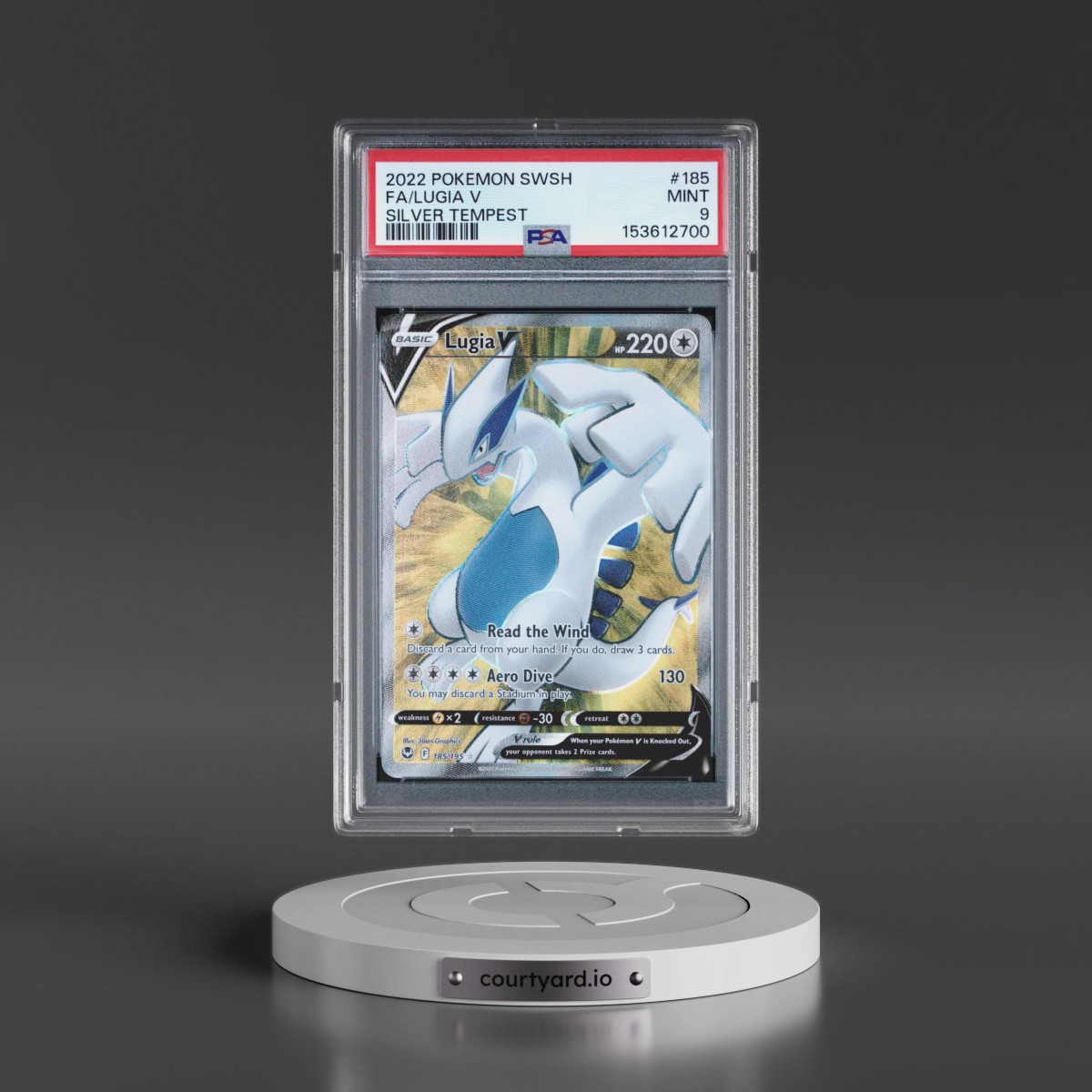 2022 Pokémon Sword & Shield Silver Tempest #185 Lugia V - Holo Full Art (PSA 9 MINT)