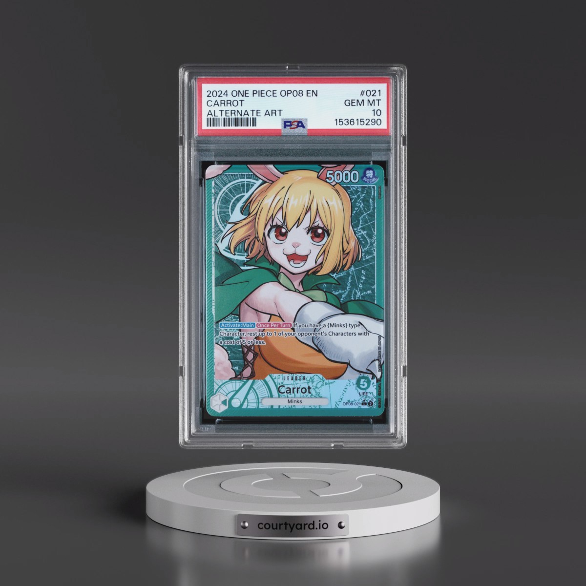 2024 One Piece OP08-Two Legends #021 Carrot - Alternate Art (PSA 10 GEM MINT)