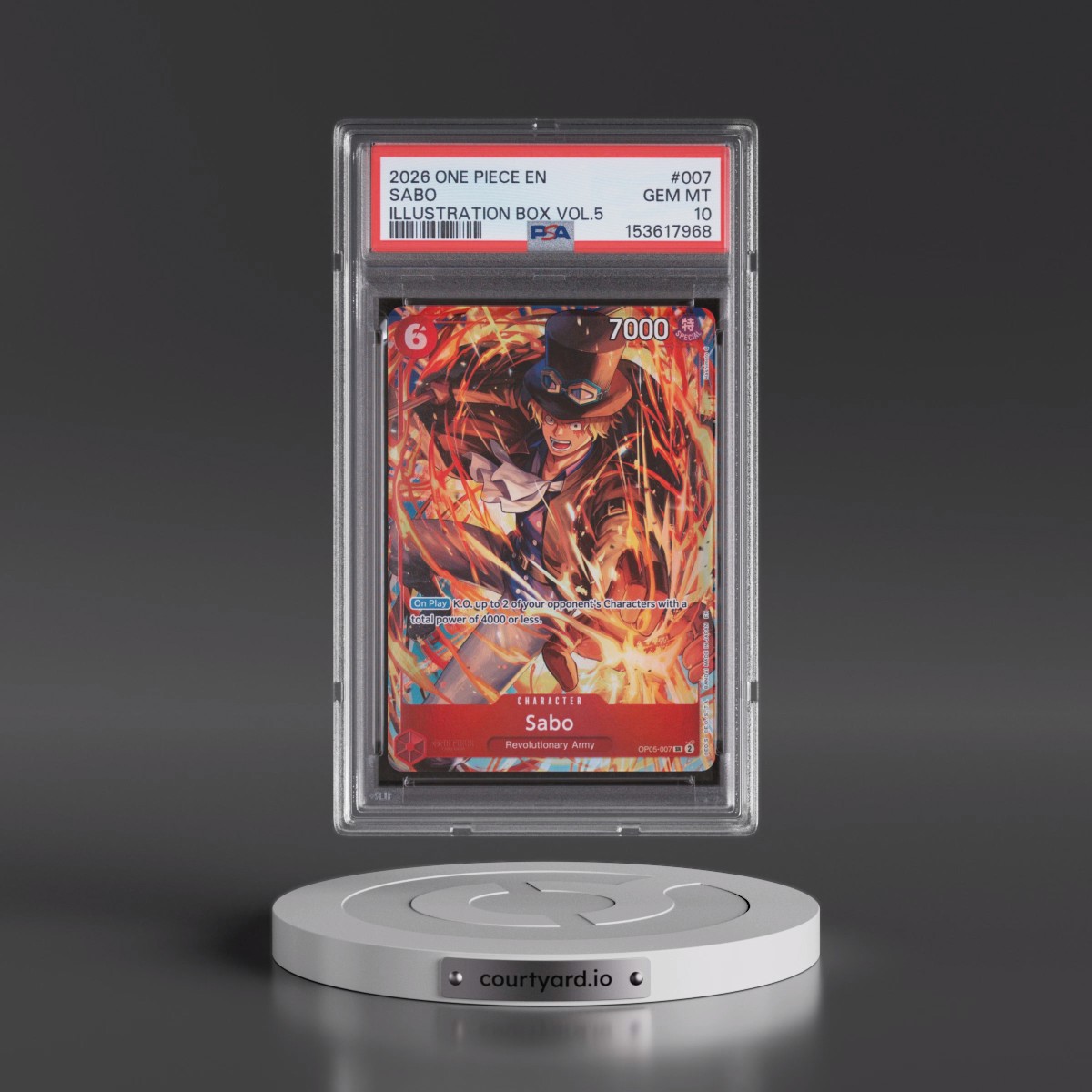 2026 One Piece Promos #007 Sabo - Illustration Box Vol.5 (PSA 10 GEM MINT)